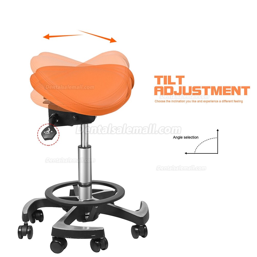 Ergonomic Dental Assistant Stool Two-part Saddle Chair Assistant Operator Stools Imported Leather